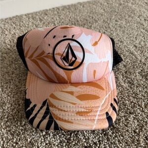 Volcom Women’s Floral Trucker Hat - Pink and Orange